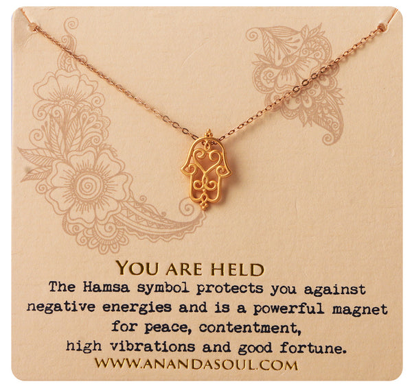 Ananda soul, You are held necklace gold-plated brass